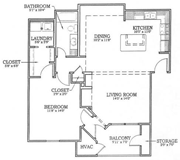 Floorplan-1Bd/1Bath